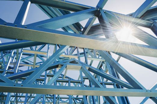 Steel roof trusses fabricated by Franklin Constructions